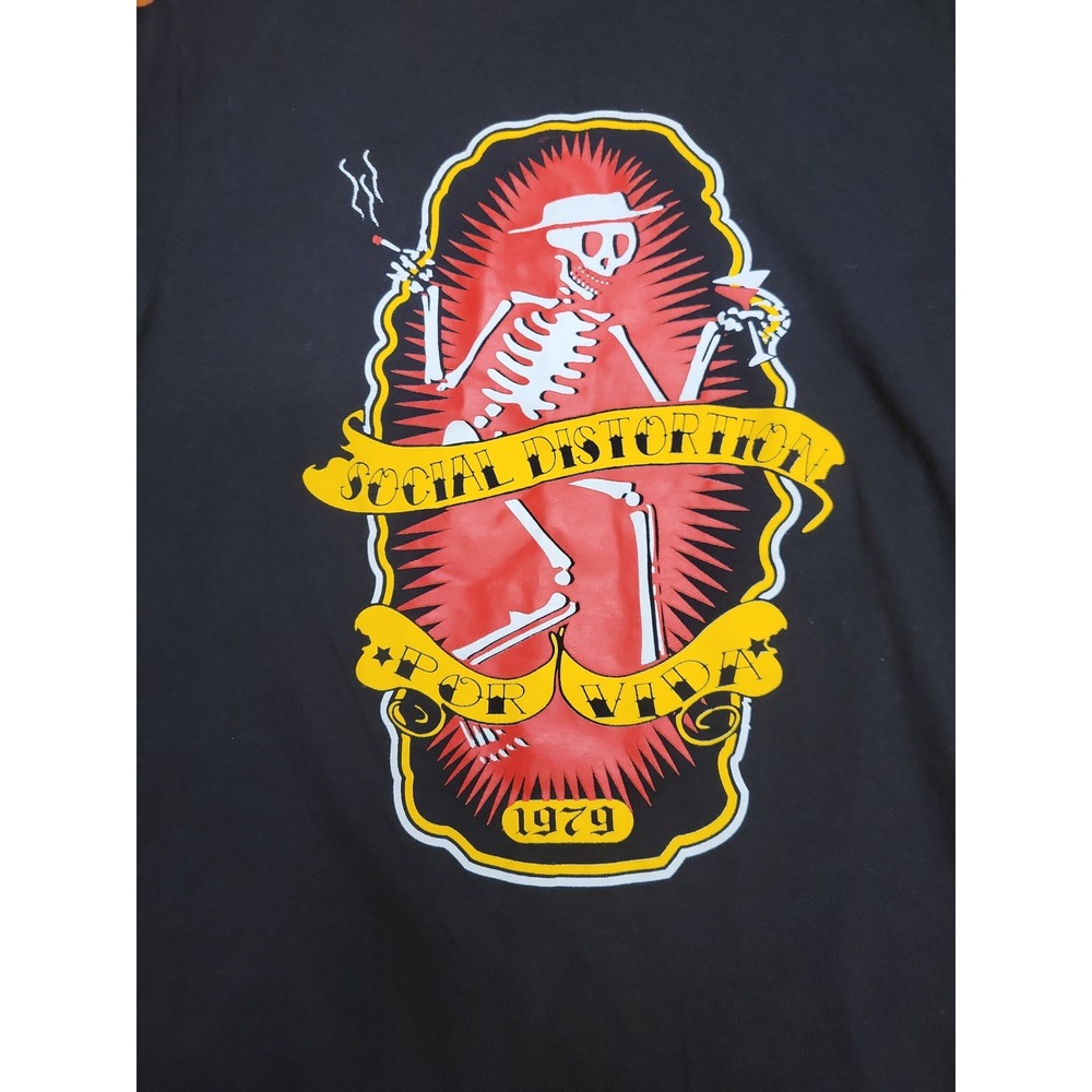 Social Distortion Por Vida 1979 Skeleton Graphic T-Shirt Mens Small Black Punk - Picture 4 of 7